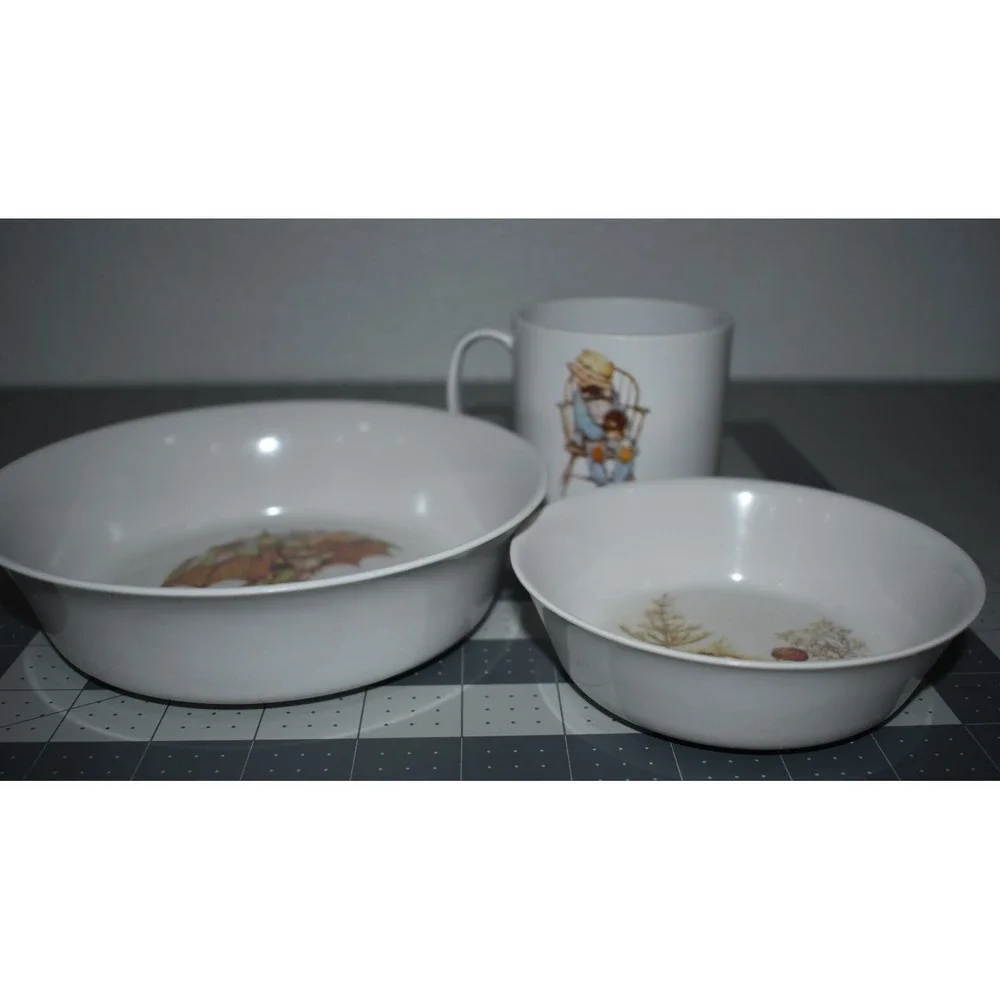 1972 Holly Hobbie American Greetings Kids‎ Play Dishes Plate Mug Cup Dish Oneida